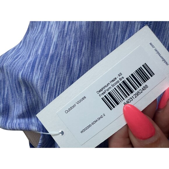 OUTDOOR VOICES Delphinium Haze Blue FreeForm Scoop Bra Size XS NEW NWT - Picture 5 of 7